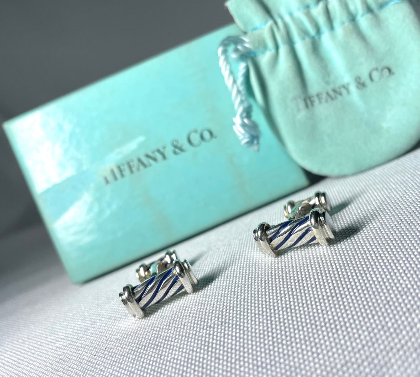 希少 Tiffany ティファニー ブルーライン ローラーデザイン