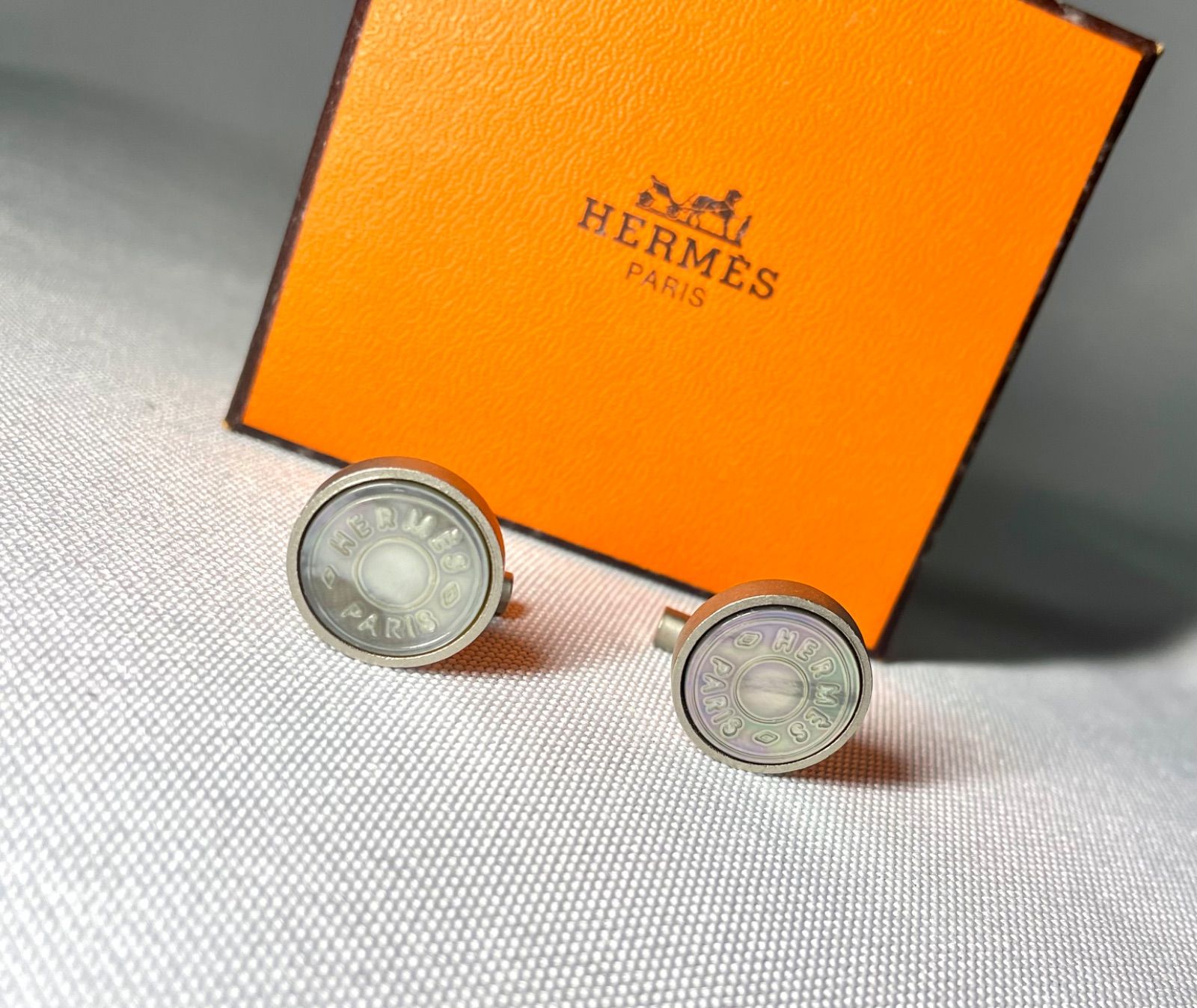 美品 希少 HERMES エルメス セリエ ブランドロゴ マザーオブパール