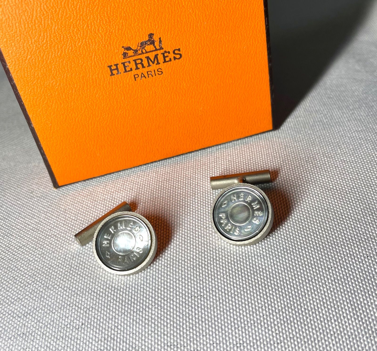 美品 希少 HERMES エルメス セリエ ブランドロゴ マザーオブパール