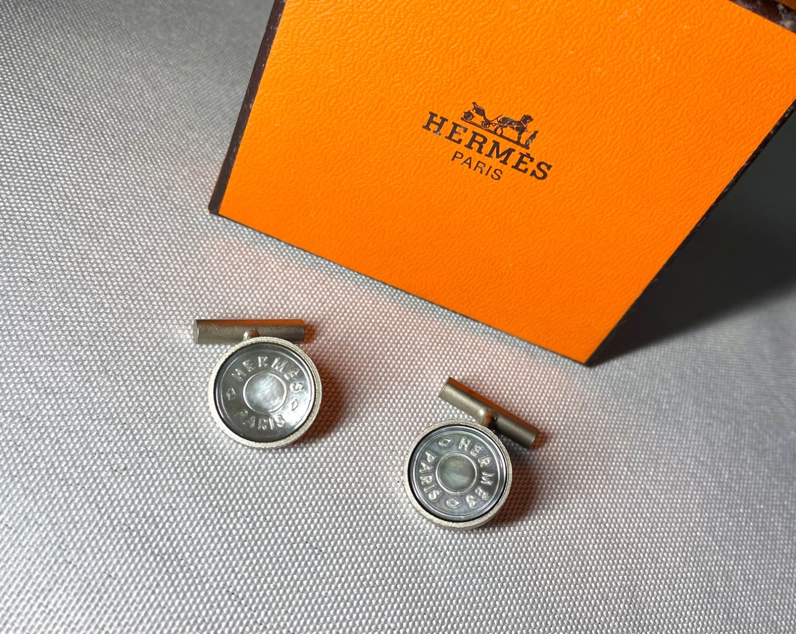 美品 希少 HERMES エルメス セリエ ブランドロゴ マザーオブパール