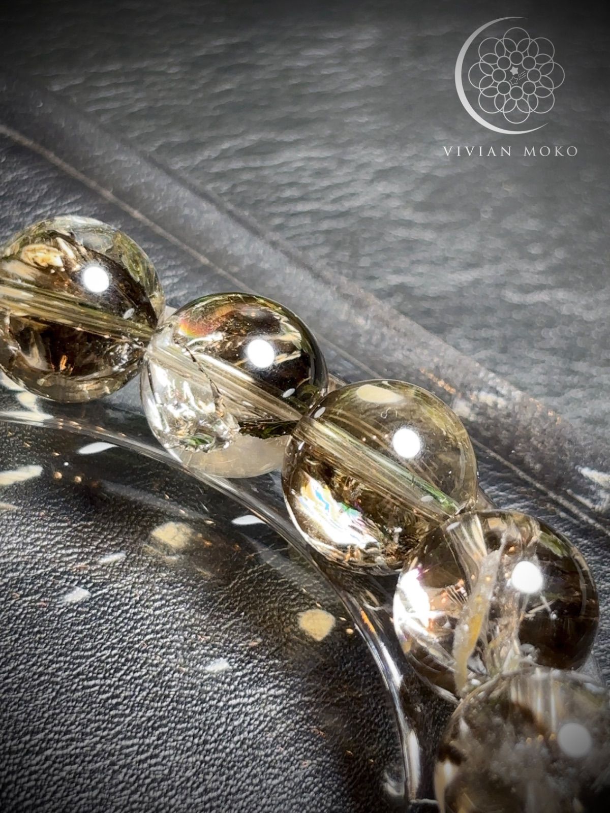 【新入荷】高品質　アイリスゼウスクォーツブレス約12.4㎜（新品未使用）虹！！ 💎天然石 ✨️超希少✨️大玉❗️🌈虹キラキラ✨️魔性ゼウス アイリス