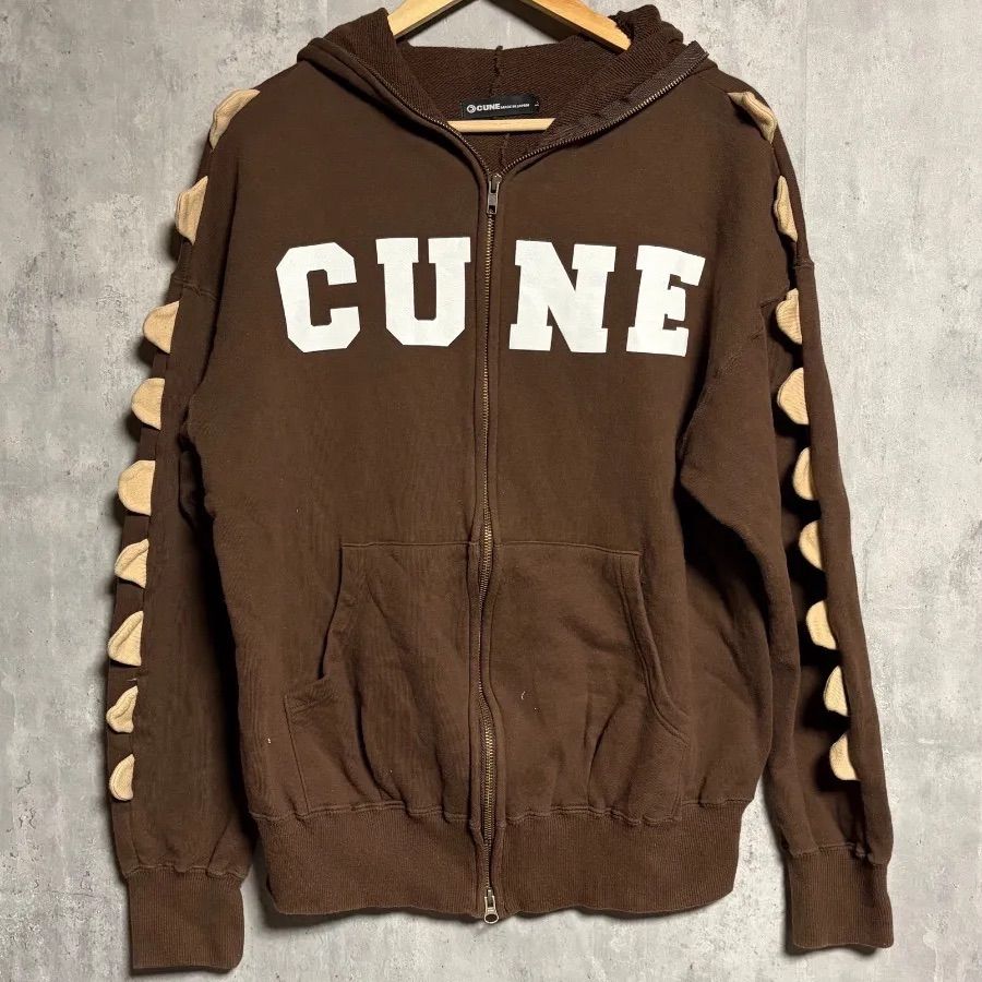 CUNE(キューン) 希少 トゲトゲ フルジップ パーカー サメ 目 茶