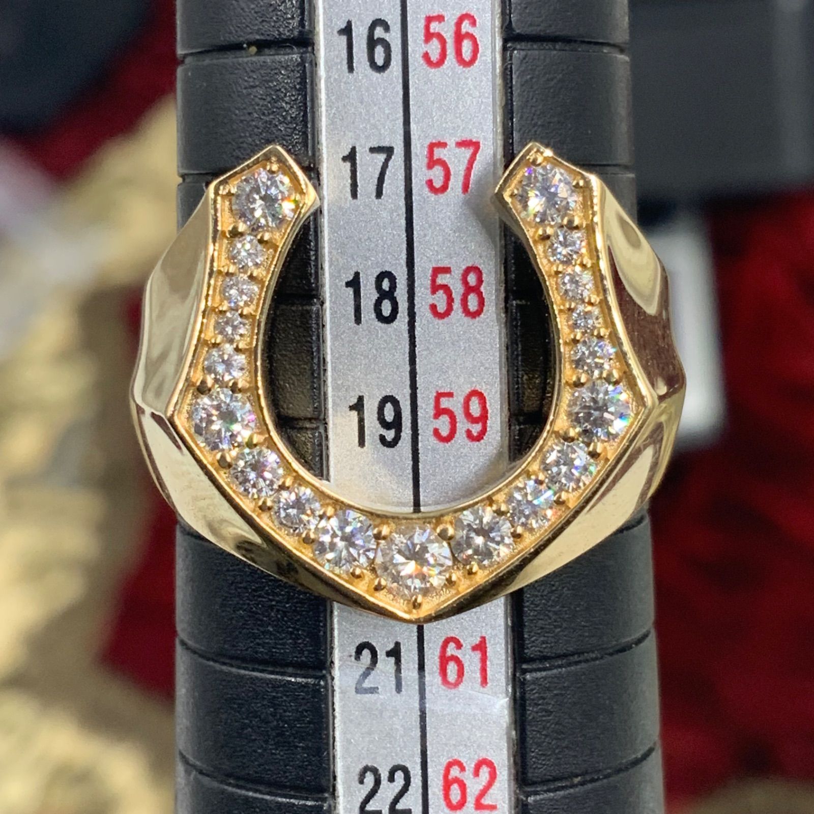 K18 馬蹄 ホースシューリング 0.5ct 7.2g - メルカリ