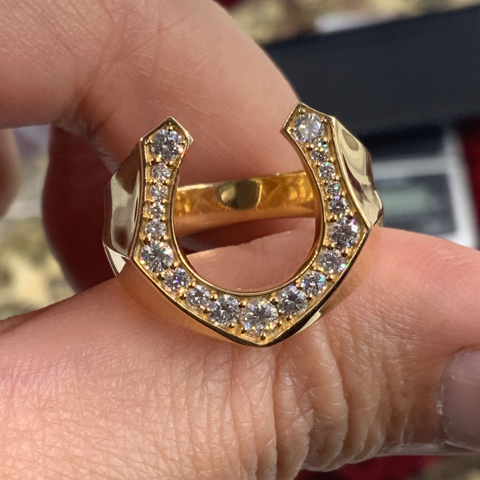 K18 馬蹄 ホースシューリング 0.5ct 7.2g - メルカリ