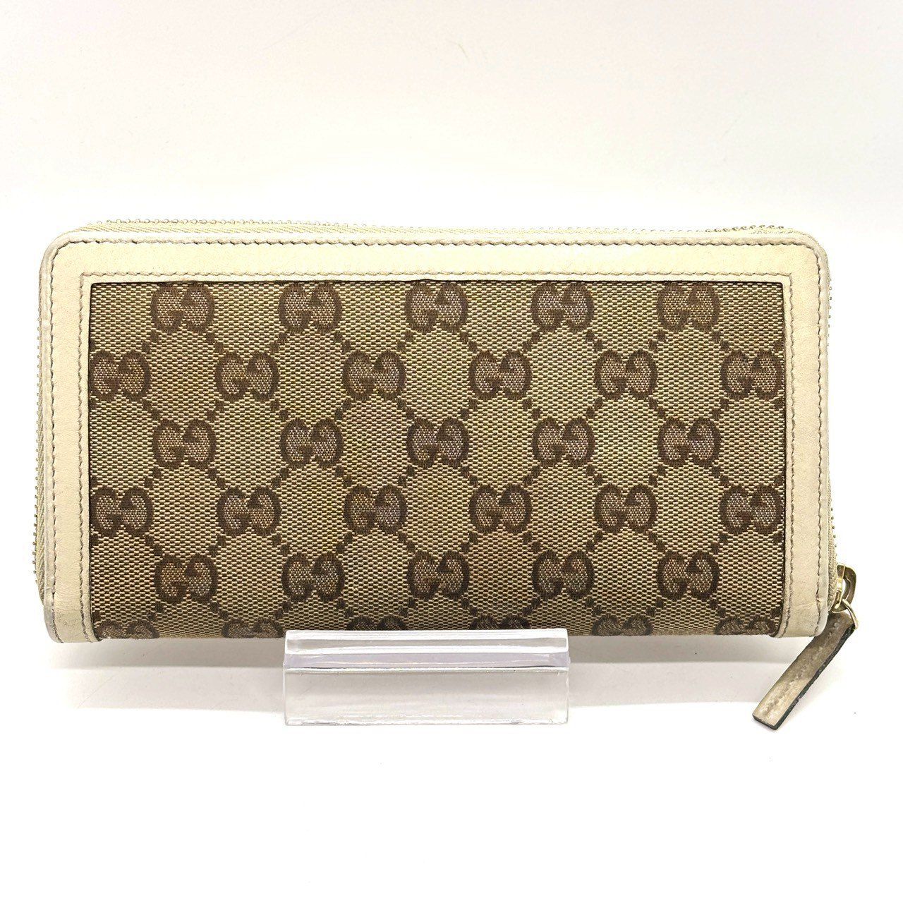 上品さが続く定番配色】 GUCCI 長財布 ラウンドファスナー GG