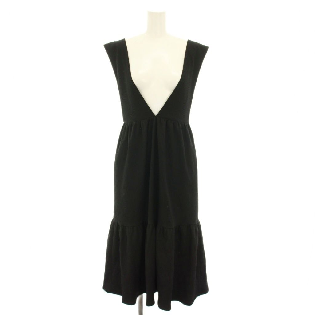 バーニーズニューヨーク ベルスリーブ ワンピース ブラック きれいめ 上品 黒 バーニーズニューヨーク BARNEYS NEW YORK ジャンパースカート