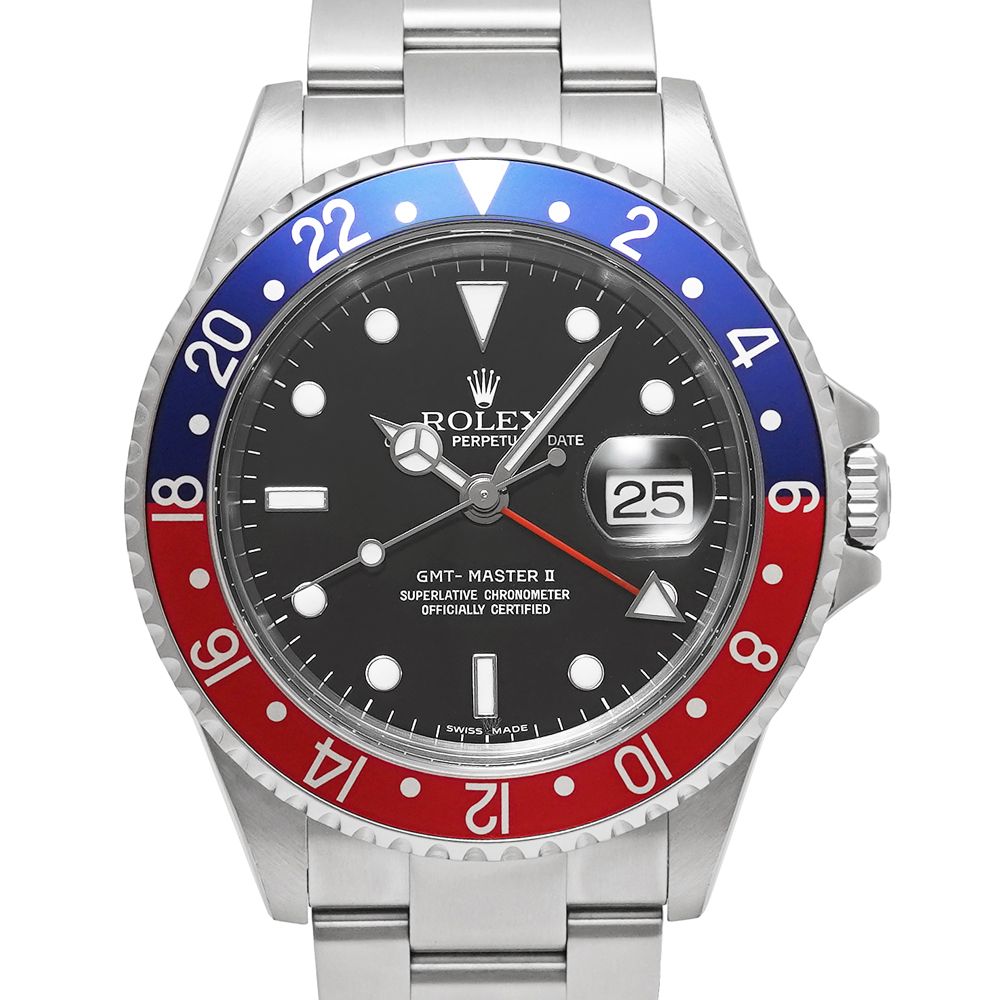 Z番 箱・保証書付き ROLEX GMTマスター2 青赤ベゼル Ref.16710