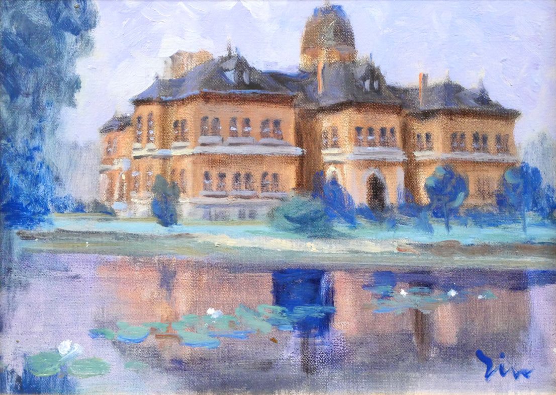 伊藤 仁「北海道庁」油絵・F4号 札幌の古い建物、風景を数多く描く
