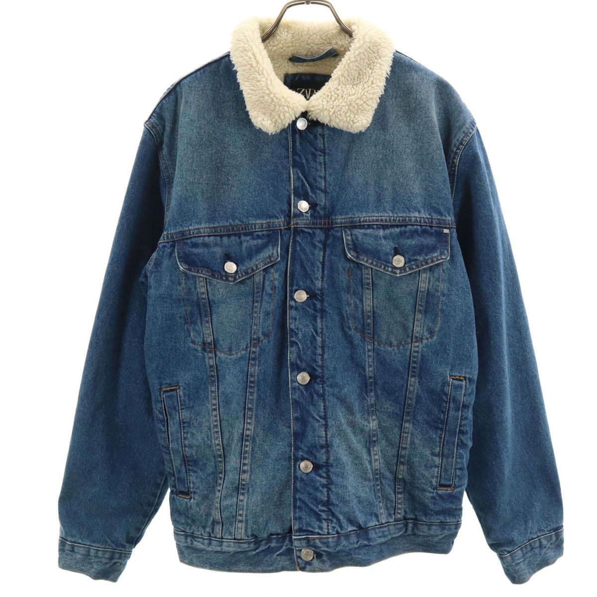 ZARA ザラ ボア デニムジャケット XL ジージャン メンズ 古着 - メルカリ