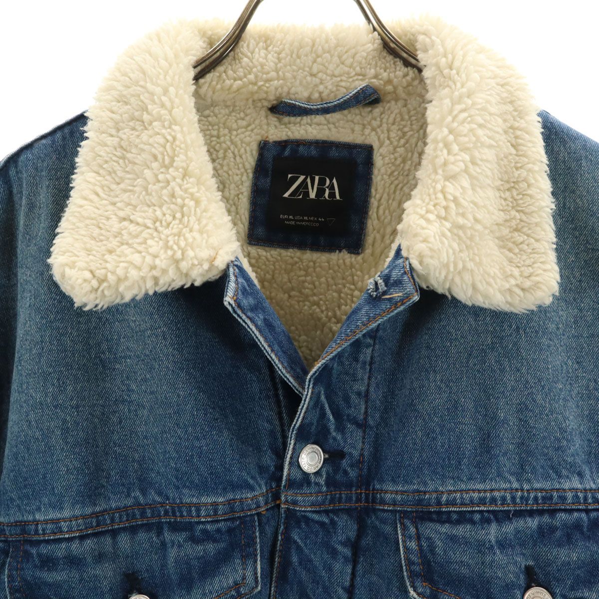 ZARA ザラ ボア デニムジャケット XL ジージャン メンズ 古着 - メルカリ