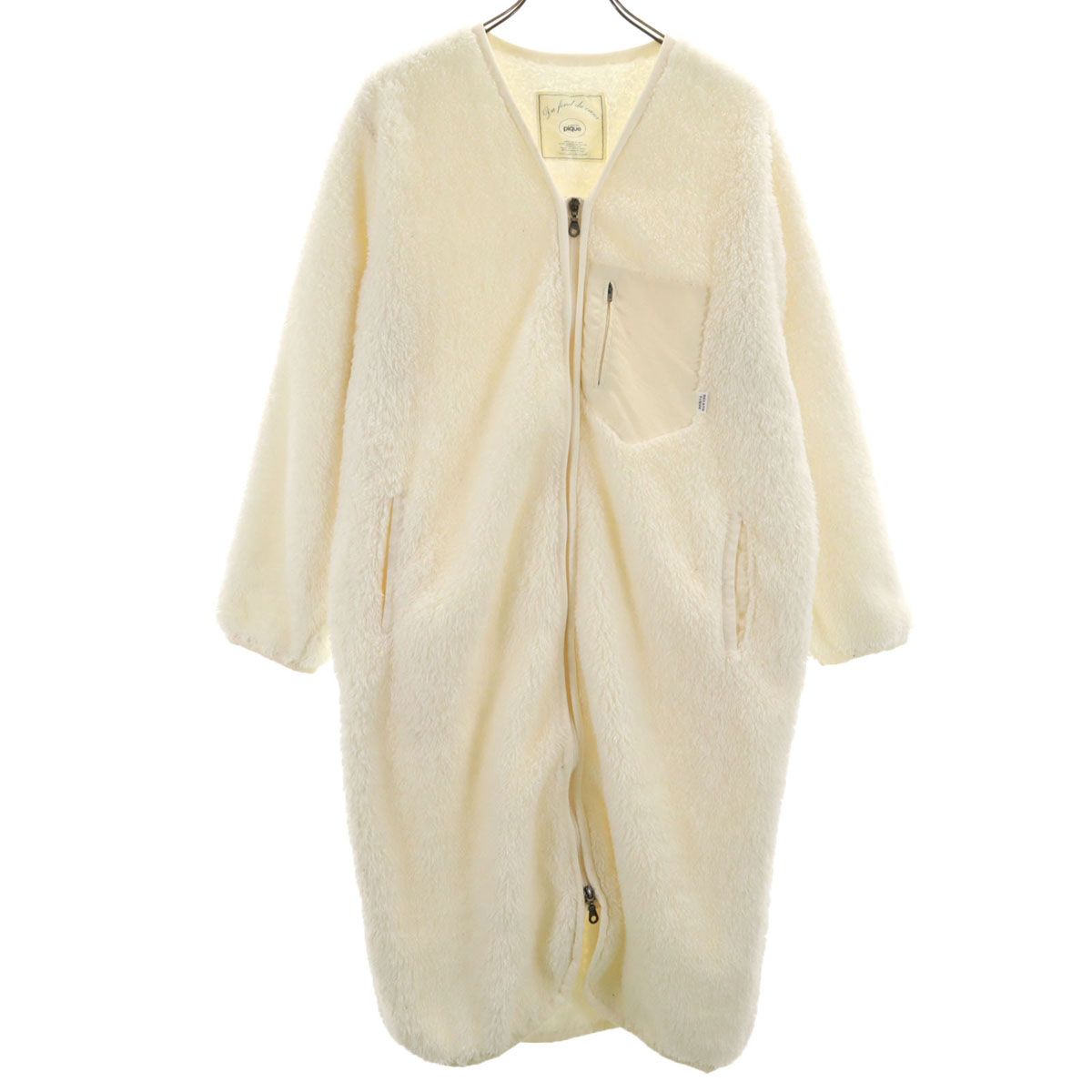 gelato pique ジェラートピケ フリース ロングコート F アイボリー