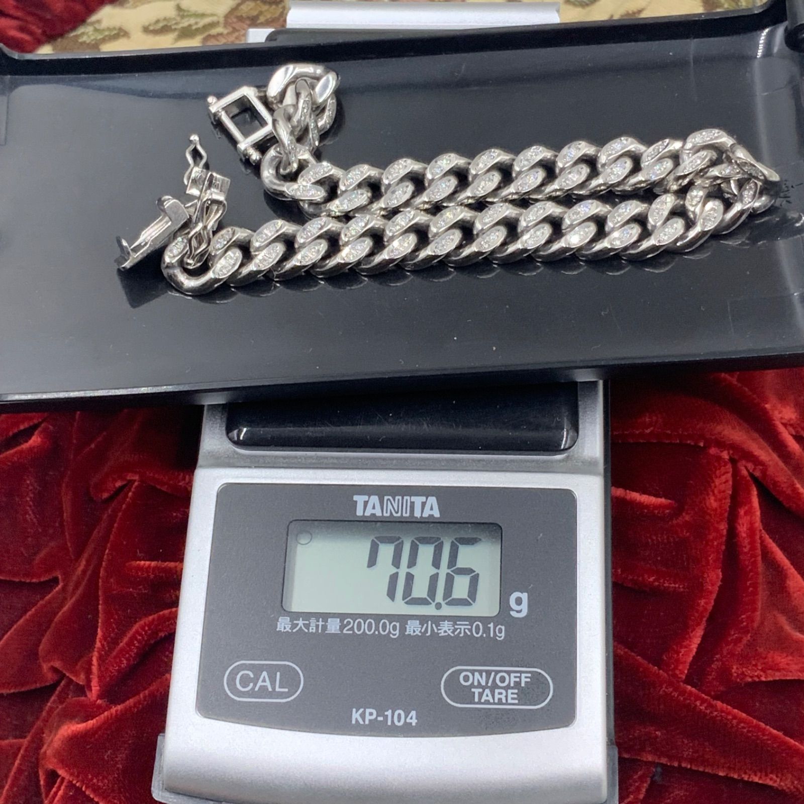 Pt850 2面 ダイヤ喜平 70.6g 1ct 約20cm 2026年最新Yahoo!オークション 