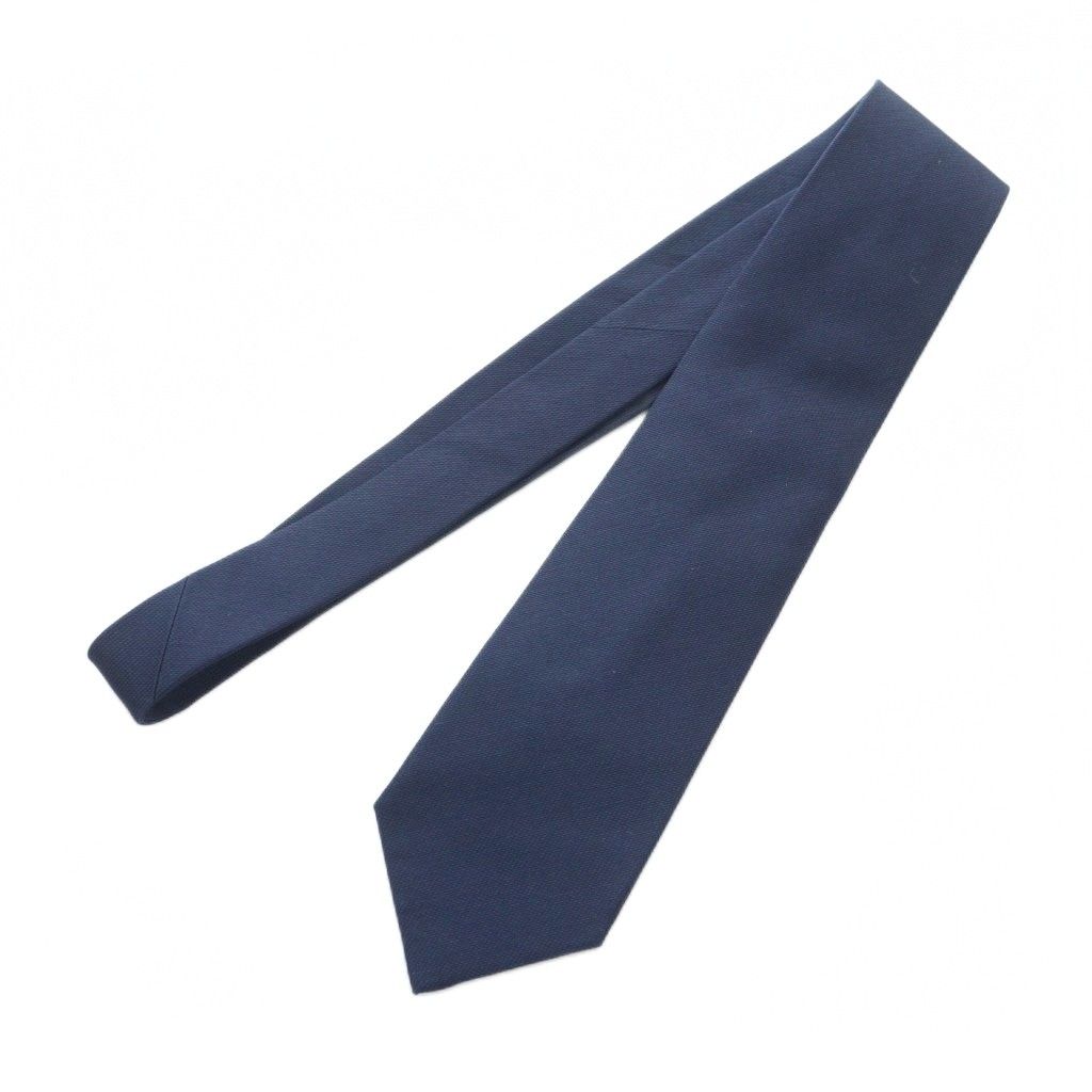 イザイア ISAIA ネクタイ レギュラータイ 絹 シルク ネイビー 無地