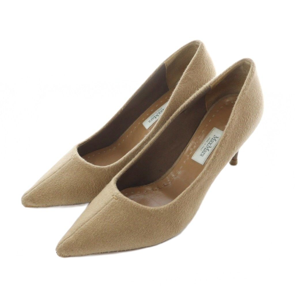 マックスマーラ MAX MARA パンプス 35 22cm 22.5cm ベージュ ポイン
