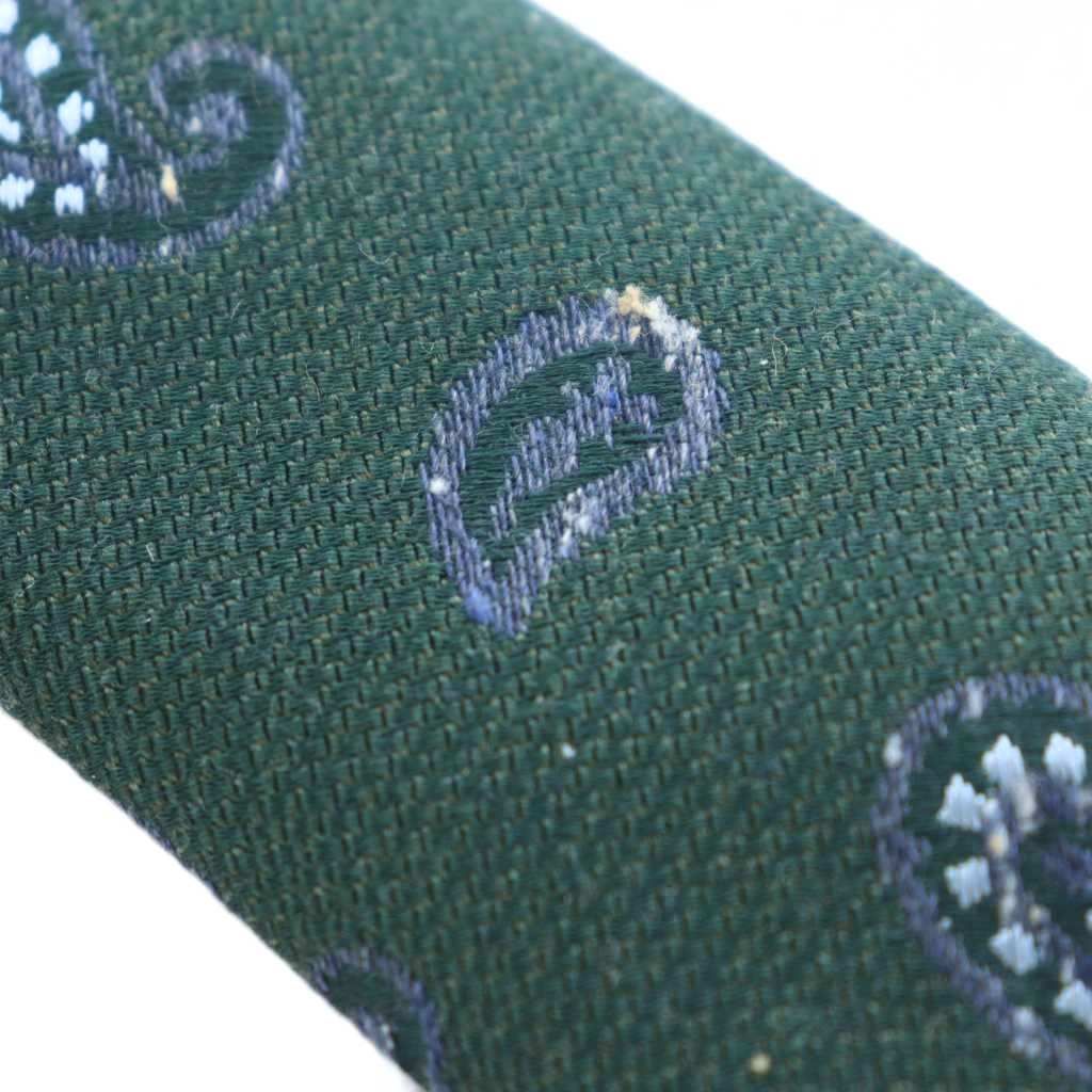 イザイア ISAIA ネクタイ レギュラータイ 絹 シルク 緑 ペイズリー柄