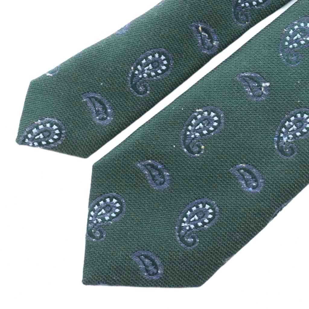 イザイア ISAIA ネクタイ レギュラータイ 絹 シルク 緑 ペイズリー柄