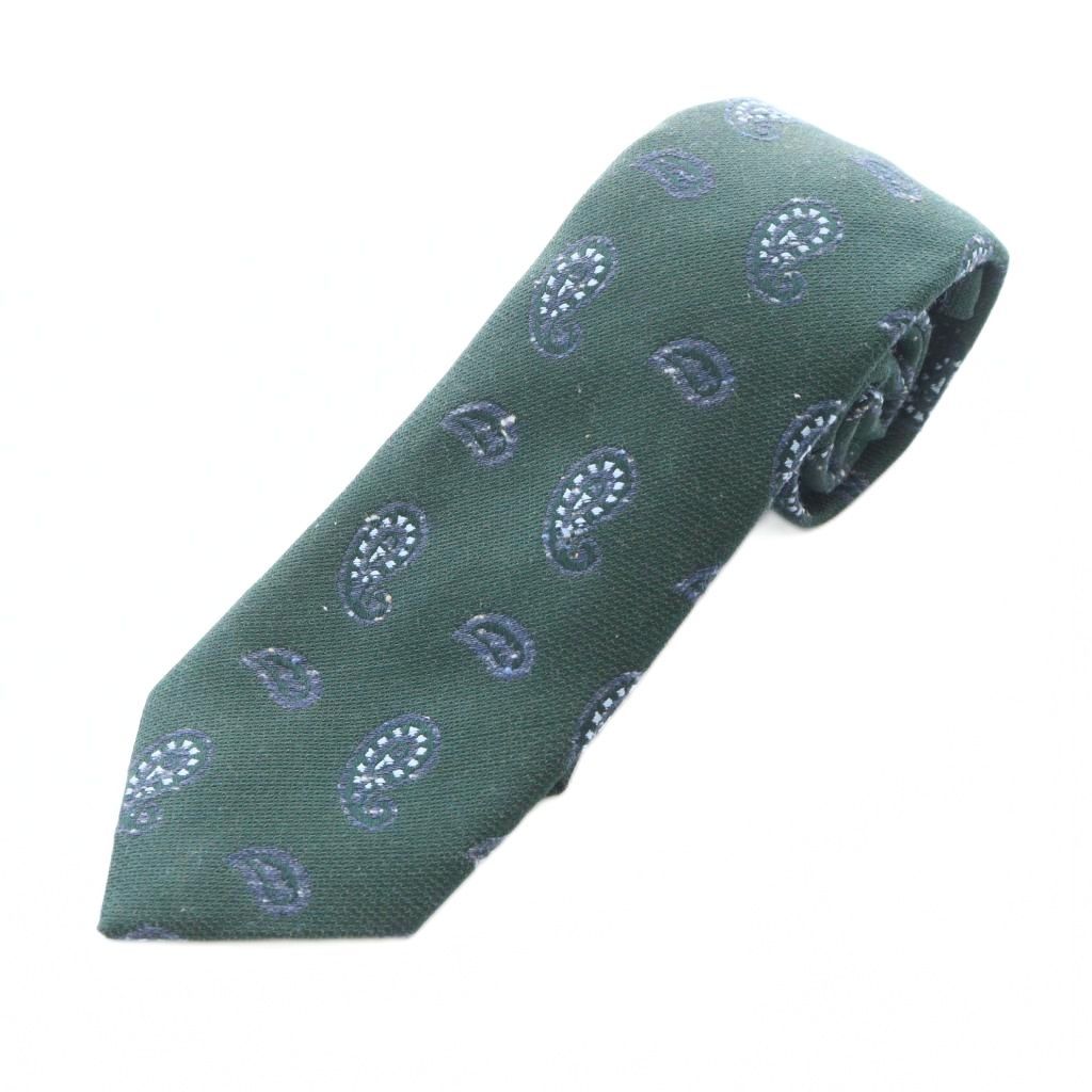 イザイア ISAIA ネクタイ レギュラータイ 絹 シルク 緑 ペイズリー柄