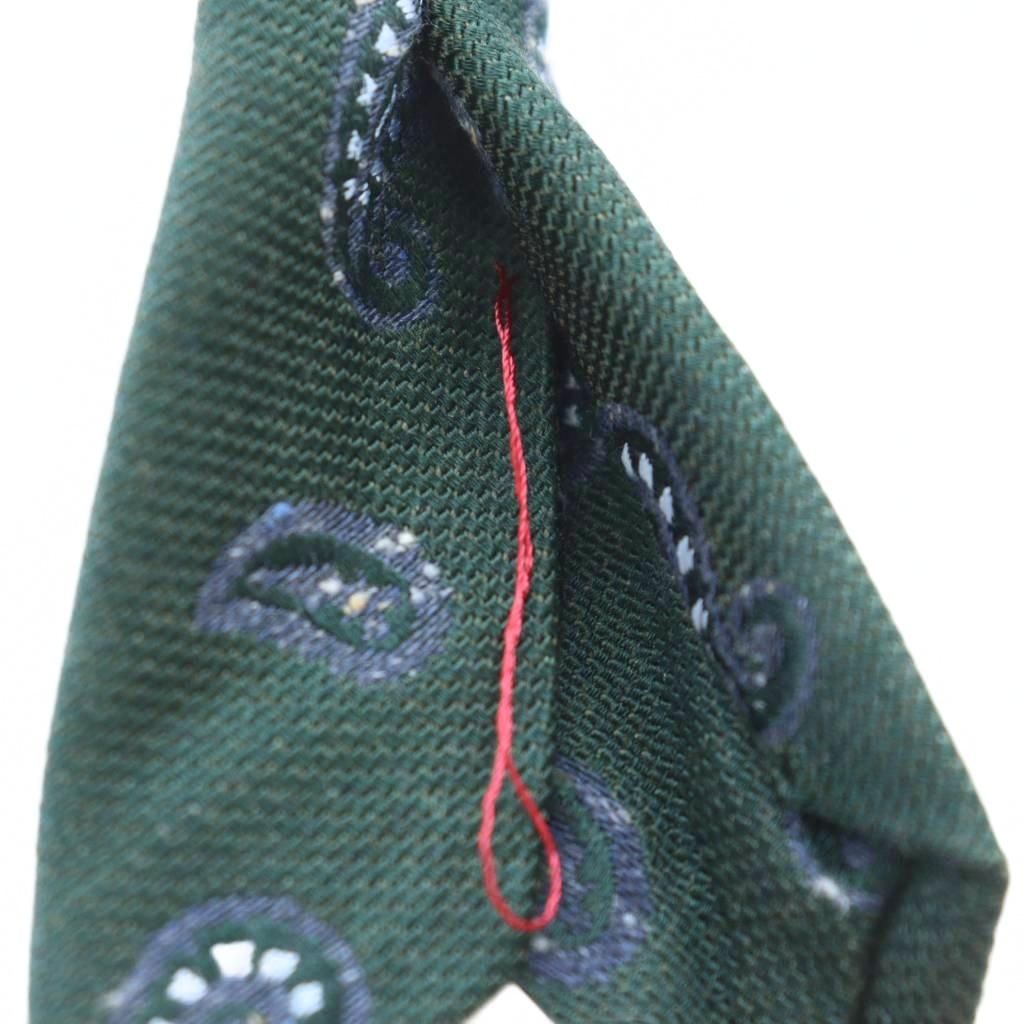 イザイア ISAIA ネクタイ レギュラータイ 絹 シルク 緑 ペイズリー柄