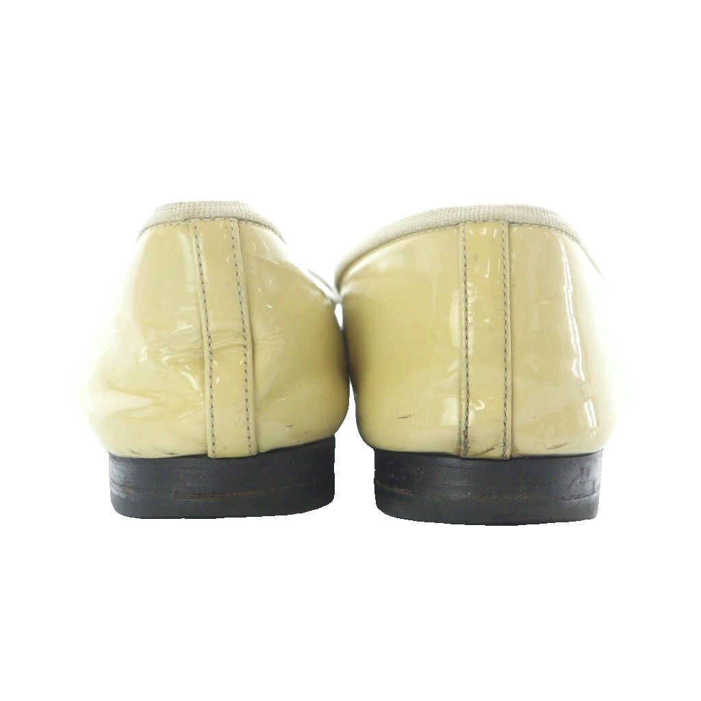 シャネル CHANEL バレエシューズ パンプス 38 24cm 24.5cm 黄色 黒