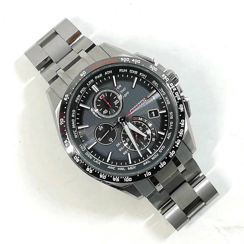 シチズン　アテッサ　AT8144–51E　H804-T022855　電波ソーラー　デイト表示　黒　チタニウム アテッサ シチズン H804-T022855 CITIZEN ATTESA ソーラー電波 AT8144