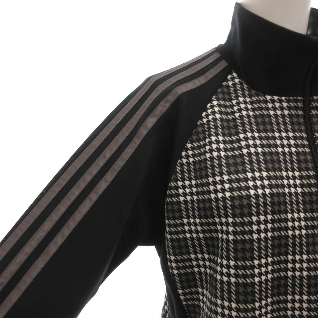 アディダス adidas トラックジャケット ブルゾン 総柄 千鳥格子 ロゴ