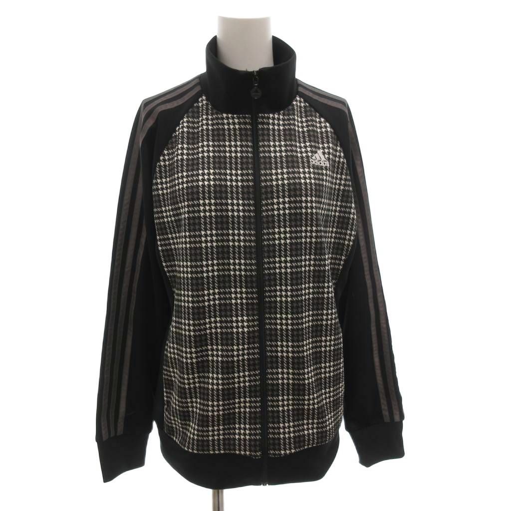 アディダス adidas トラックジャケット ブルゾン 総柄 千鳥格子 ロゴ