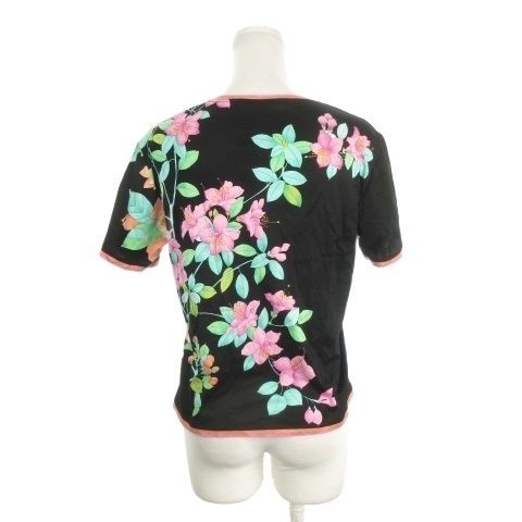 レオナール LEONARD カットソー Tシャツ ラウンドネック 半袖 花柄 総