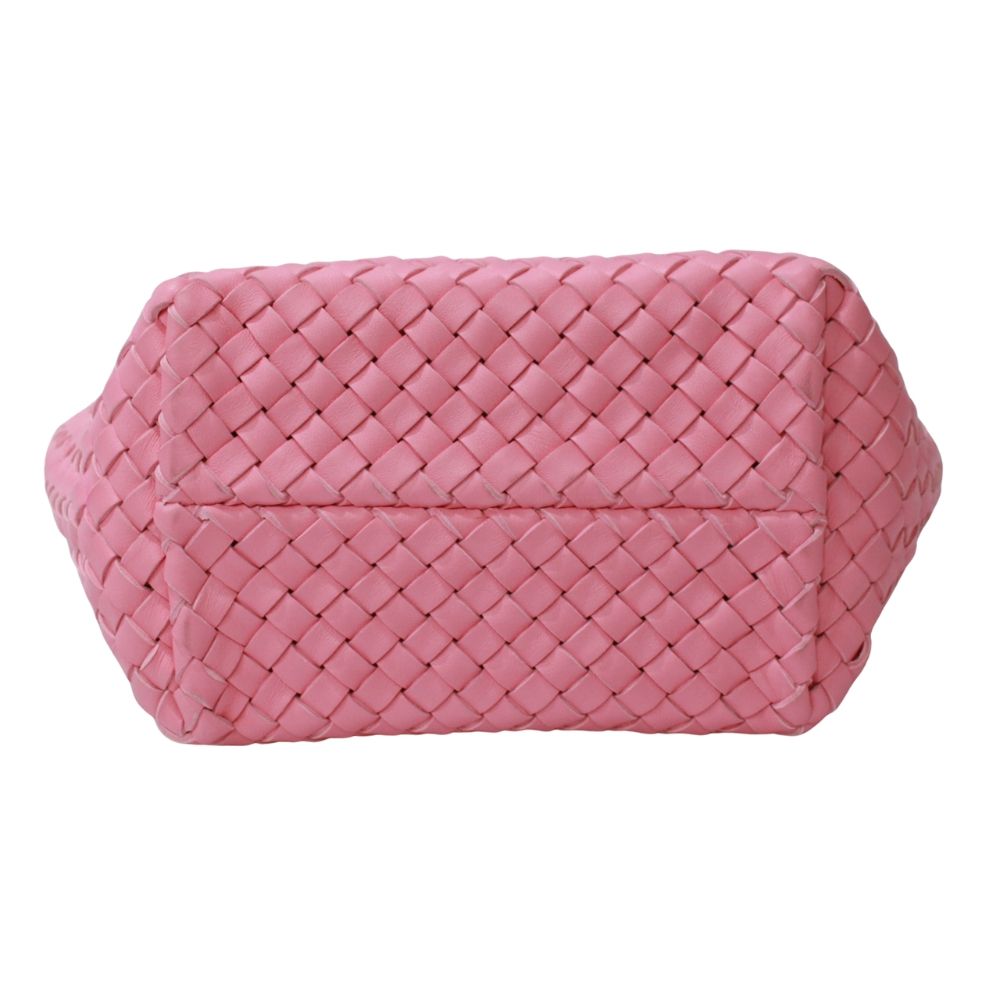 BOTTEGA VENETA ミニ カバ 2WAY レザー ピンク ハンドバッグ ゴールド