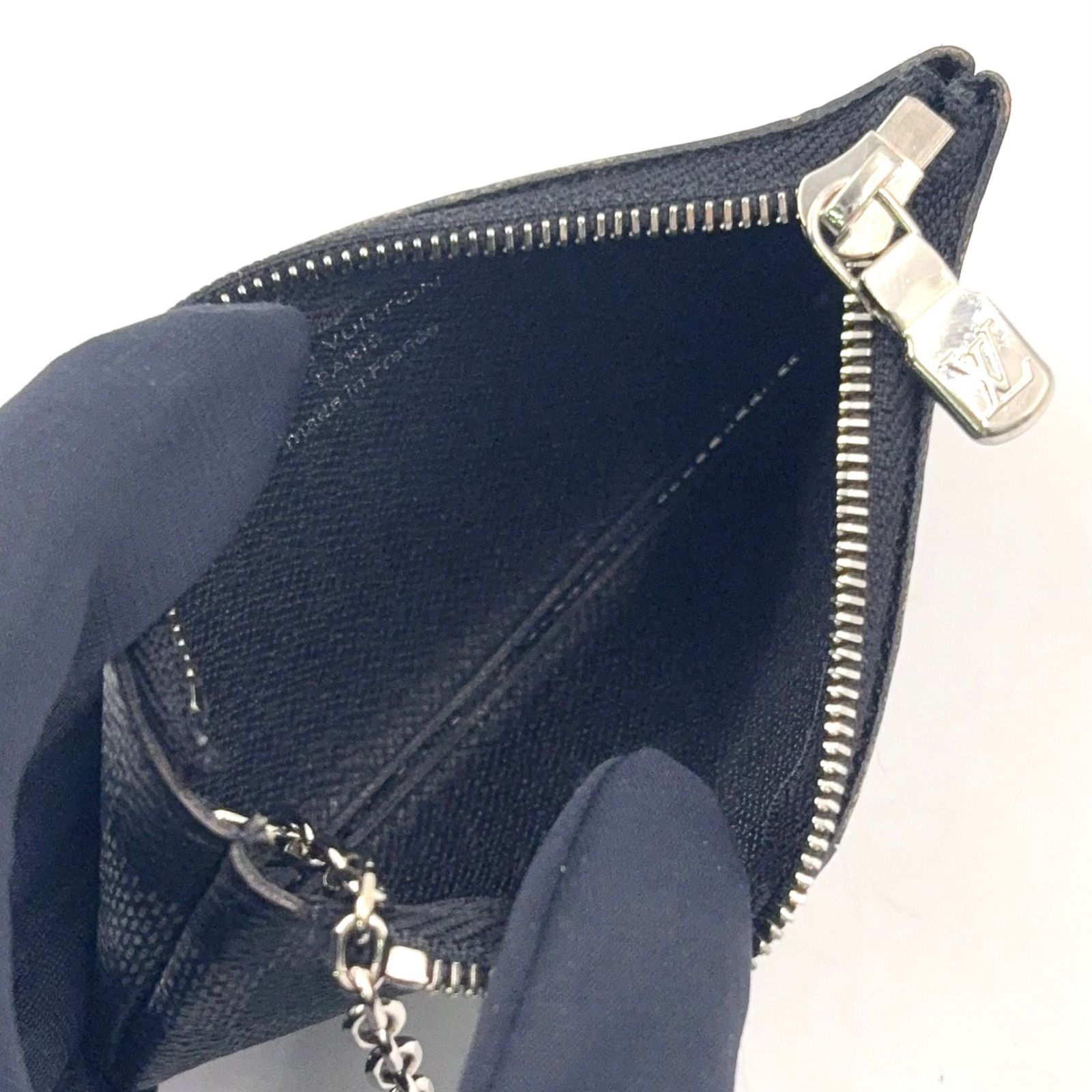 ルイヴィトン ポシェットクレ ダミエ グラフィット ケース 黒 LOUIS VUITTON ポシェット クレ ダミエグラフィット ダミエグラ