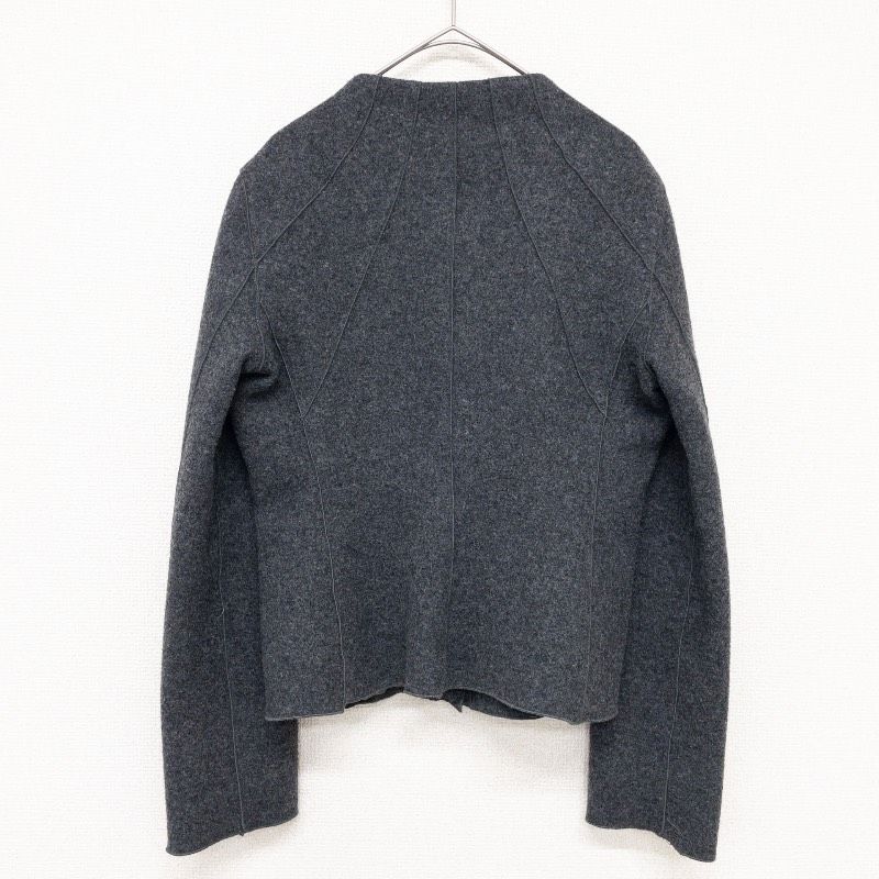 未使用タグ付きアルマーニARMANI Collezioni ノーカラージャケット ARMANI COLLEZIONI アルマーニ ノーカラージャケット ウール ナイロン