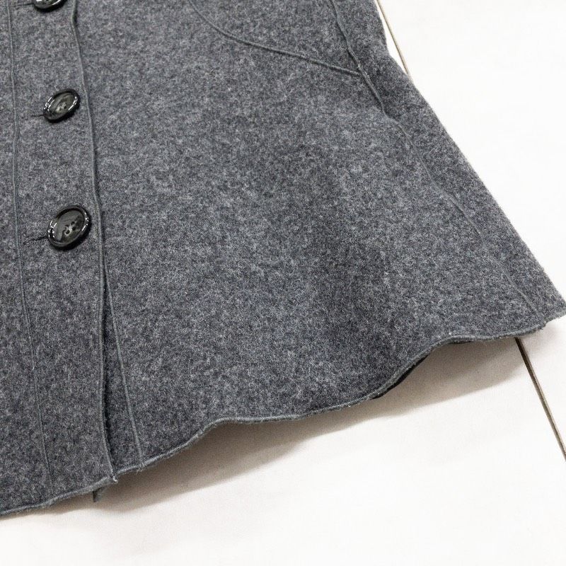 ARMANI COLLEZIONI アルマーニ ノーカラージャケット ウール ナイロン