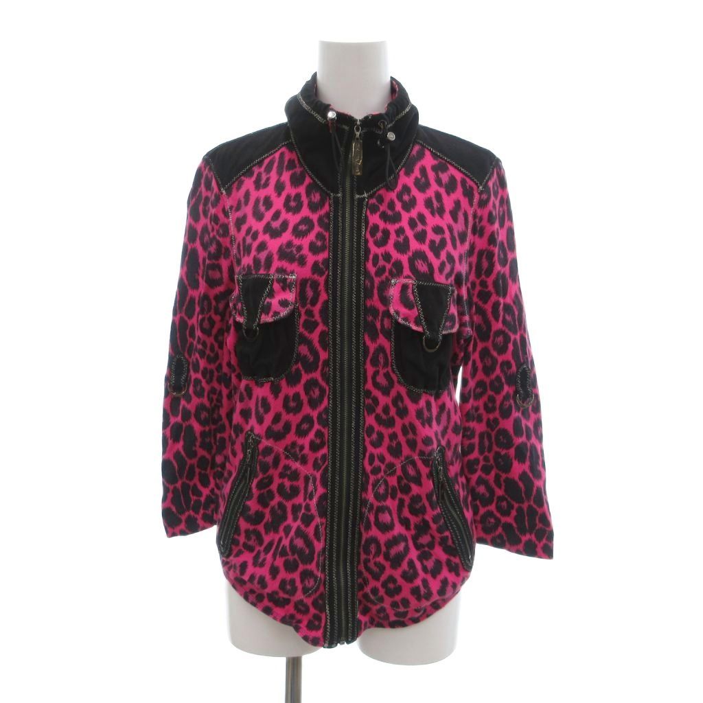 イタリヤ 伊太利屋 ジャケット 上着 9 ピンク 黒 ブラック レオパード