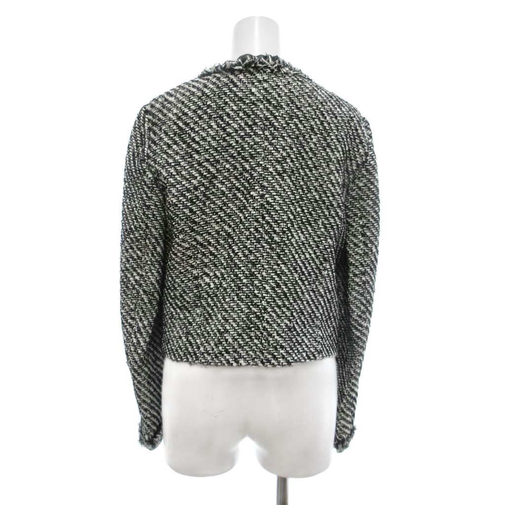 エムプルミエ ブラック M-Premier BLACK ノーカラージャケット 38 黒