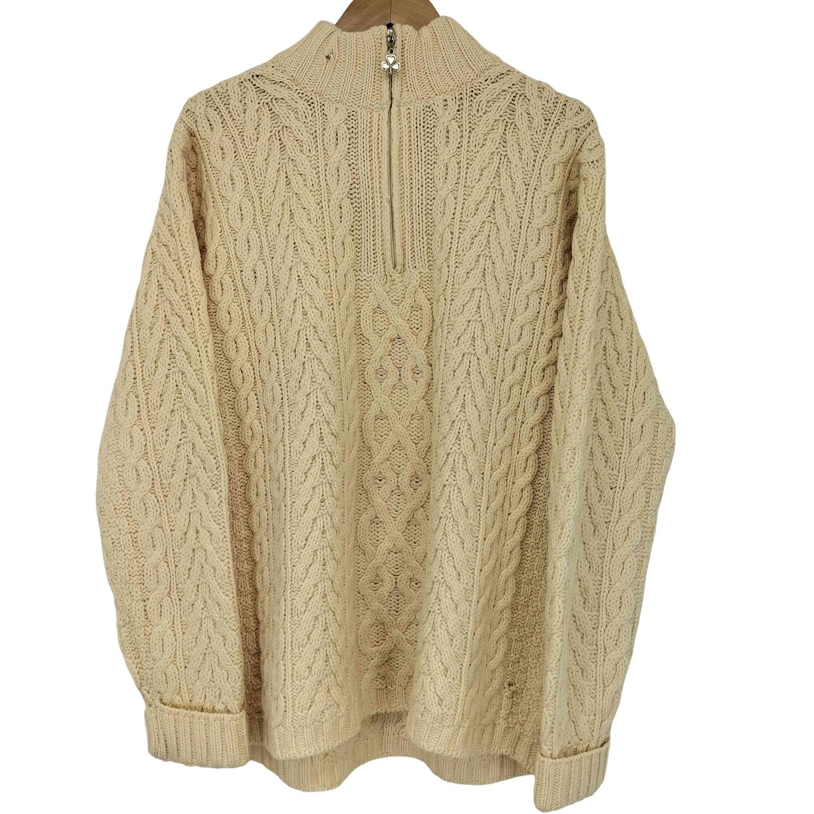 90's arancraftsアランクラフト　アイルランド製ケーブルニットウール アランクラフト aran crafts 90s アイルランド製 ハーフジップ