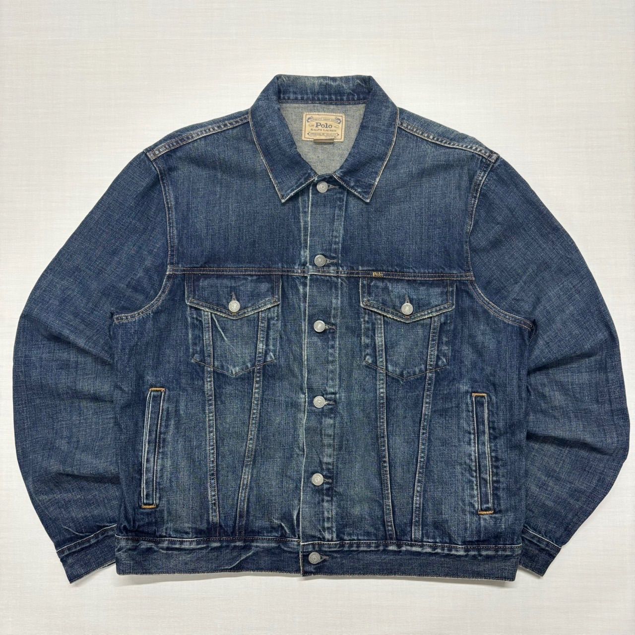 美品 ポロラルフローレン デニムジャケット Gジャン XL 濃紺 