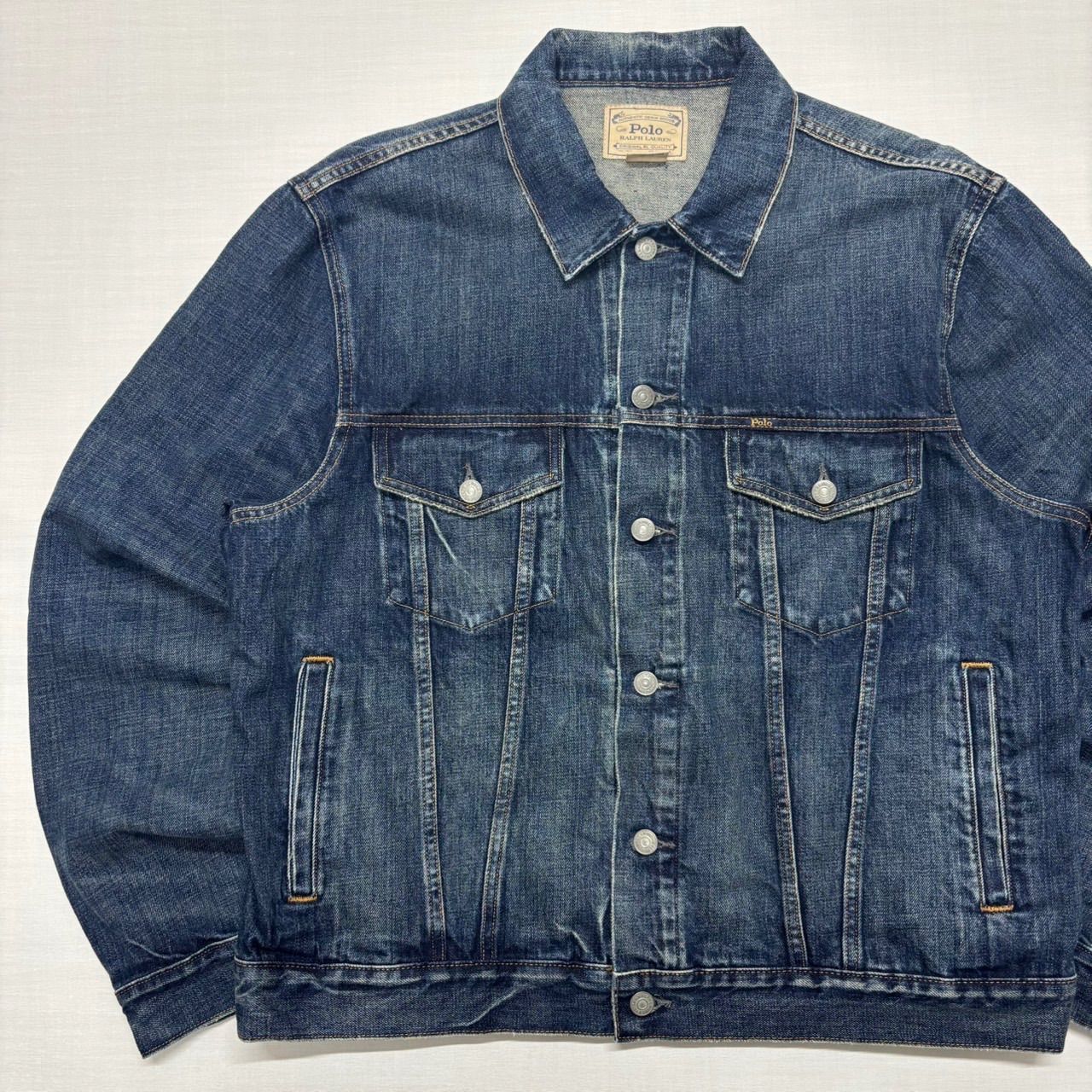 美品 ポロラルフローレン デニムジャケット Gジャン XL 濃紺 