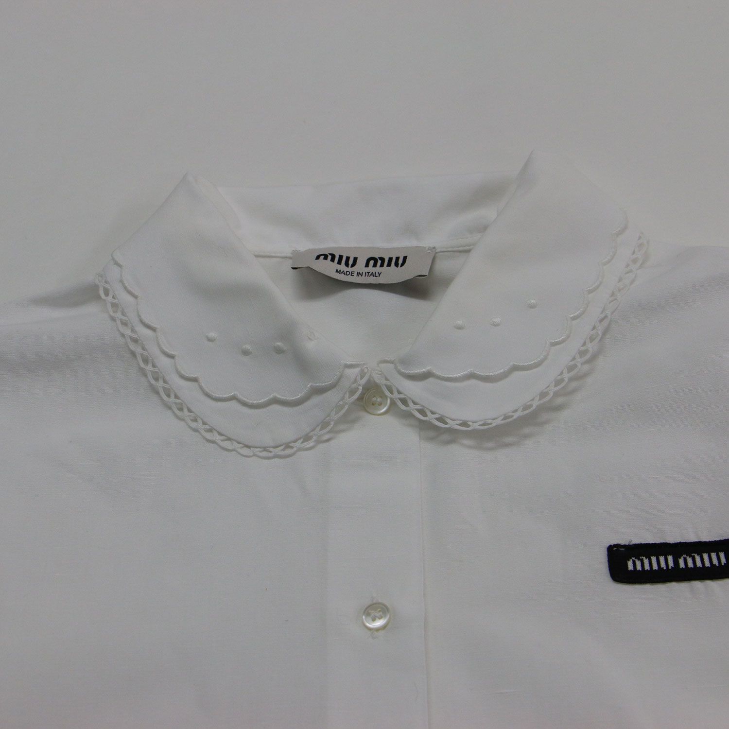 MIUMIU ミュウミュウ シャツ ホワイト 白 サイズ:38(M) | 24春夏