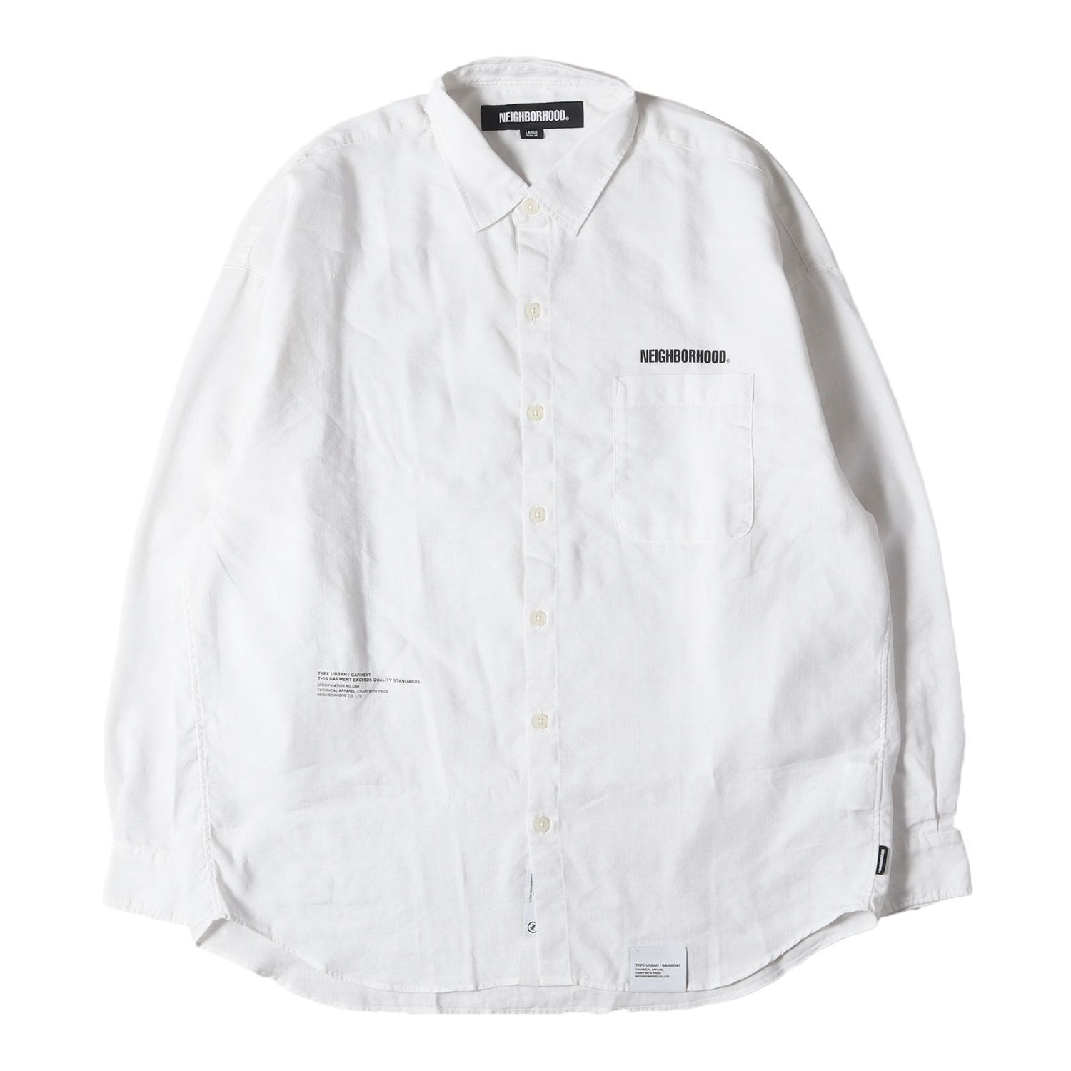 新品】NEIGHBORHOOD ネイバーフッド シャツ ホワイト 白 サイズ:L