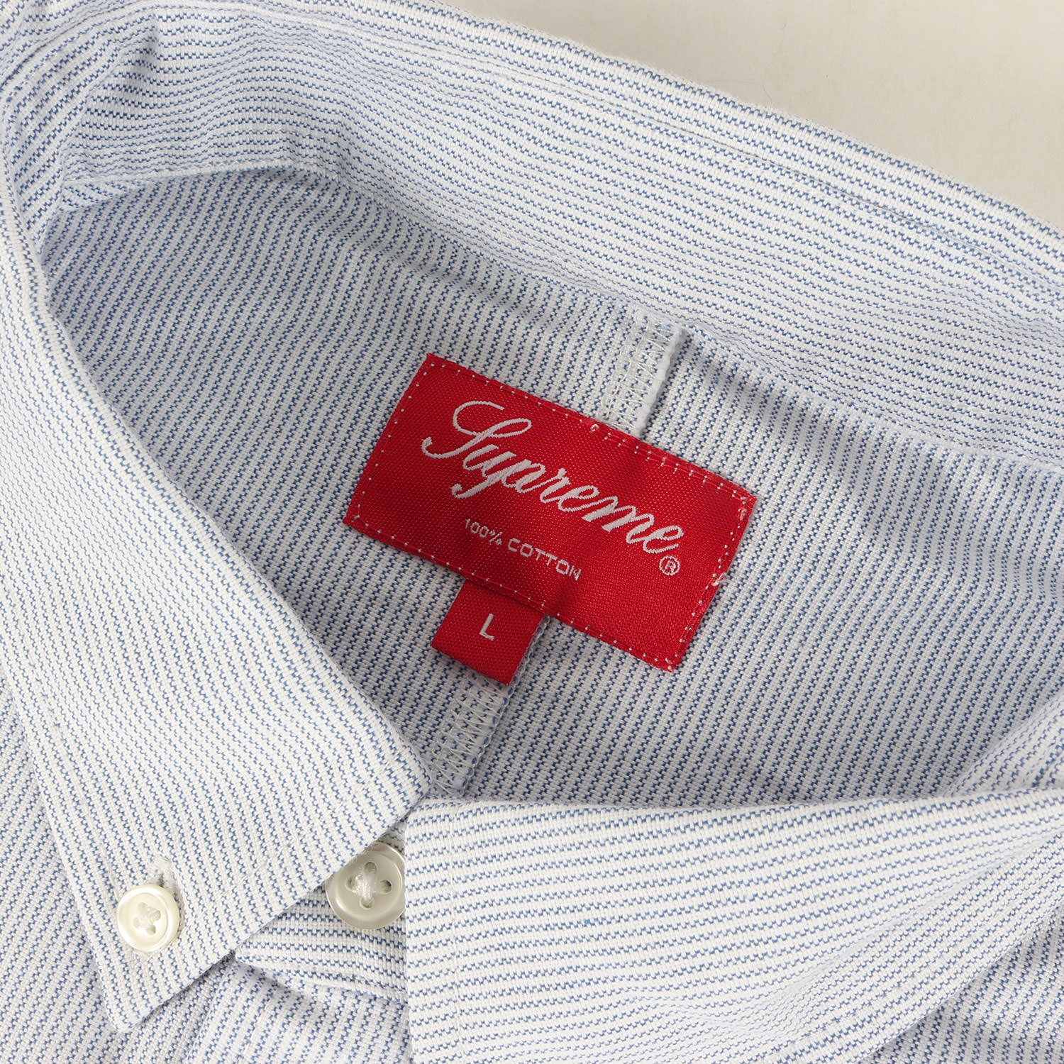 美品】Supreme シュプリーム シャツ ブルー(Stripe) サイズ:L | 20AW