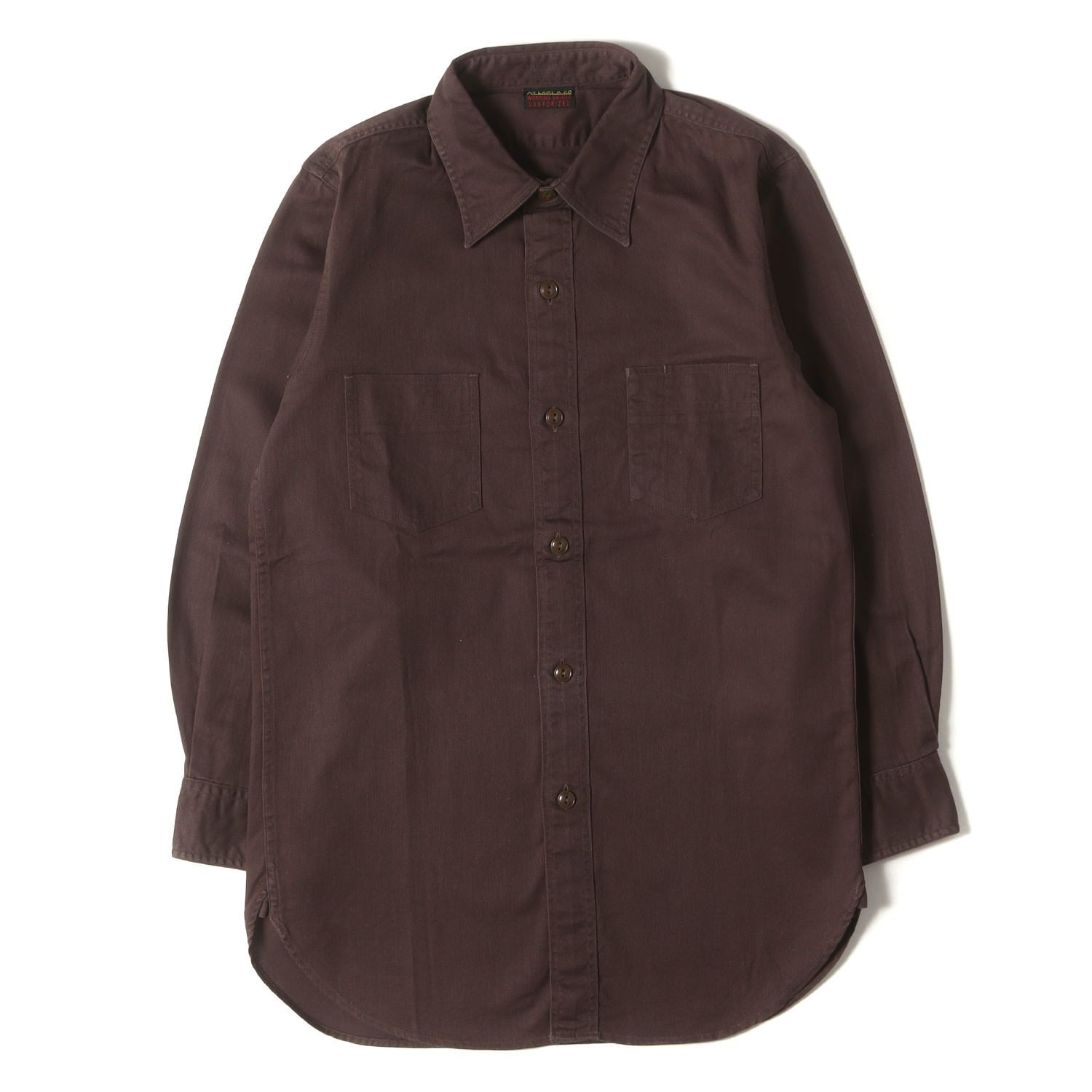 At LAST&CO アットラスト シャツ ブラウン サイズ:14 | チンスト付き