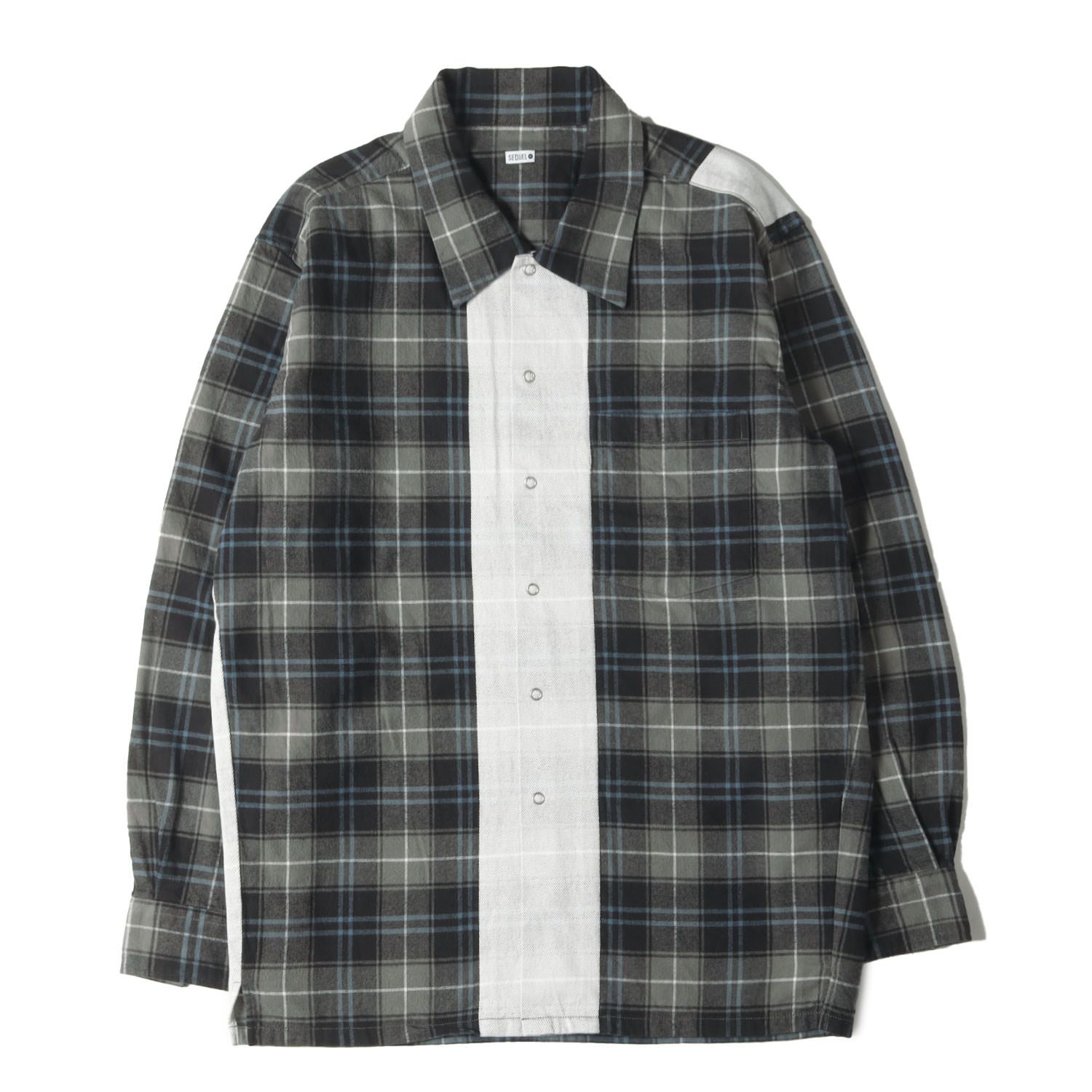 美品】SEQUEL シークエル シャツ グレー ブルー サイズ:M | 23SS