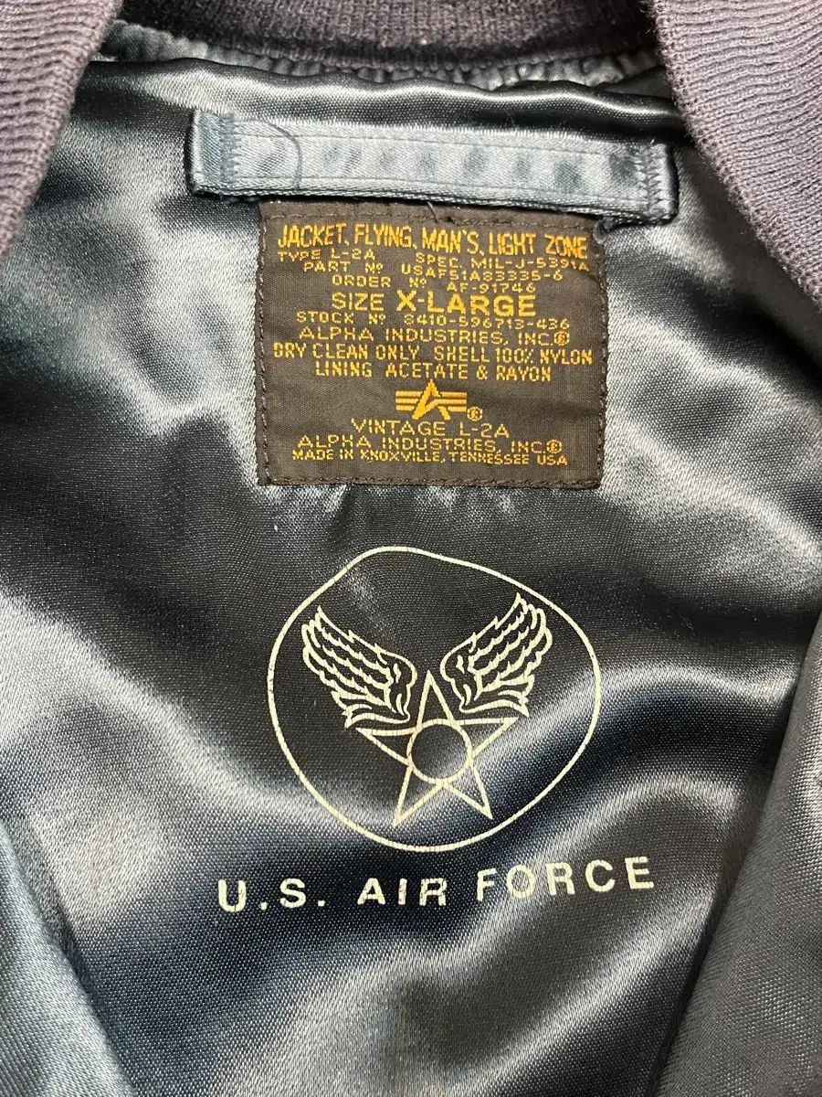 XL アルファ インダストリーズ ヴィンテージ USA 復刻 L-2B ネイビー