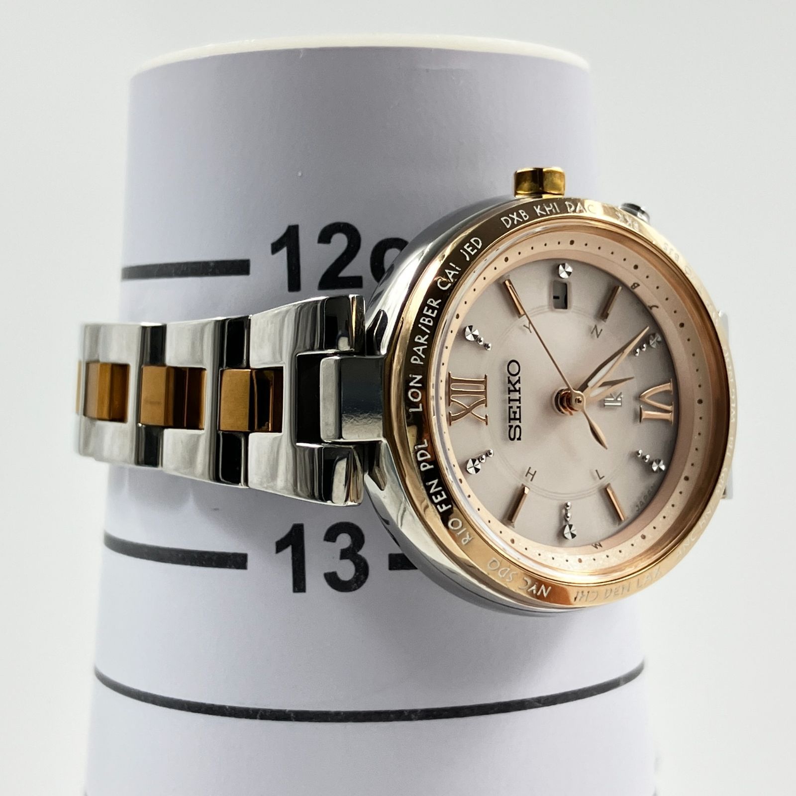 美品】セイコー SEIKO ルキア 1B25-0AJ0 ソーラー電波 チタン 腕時計