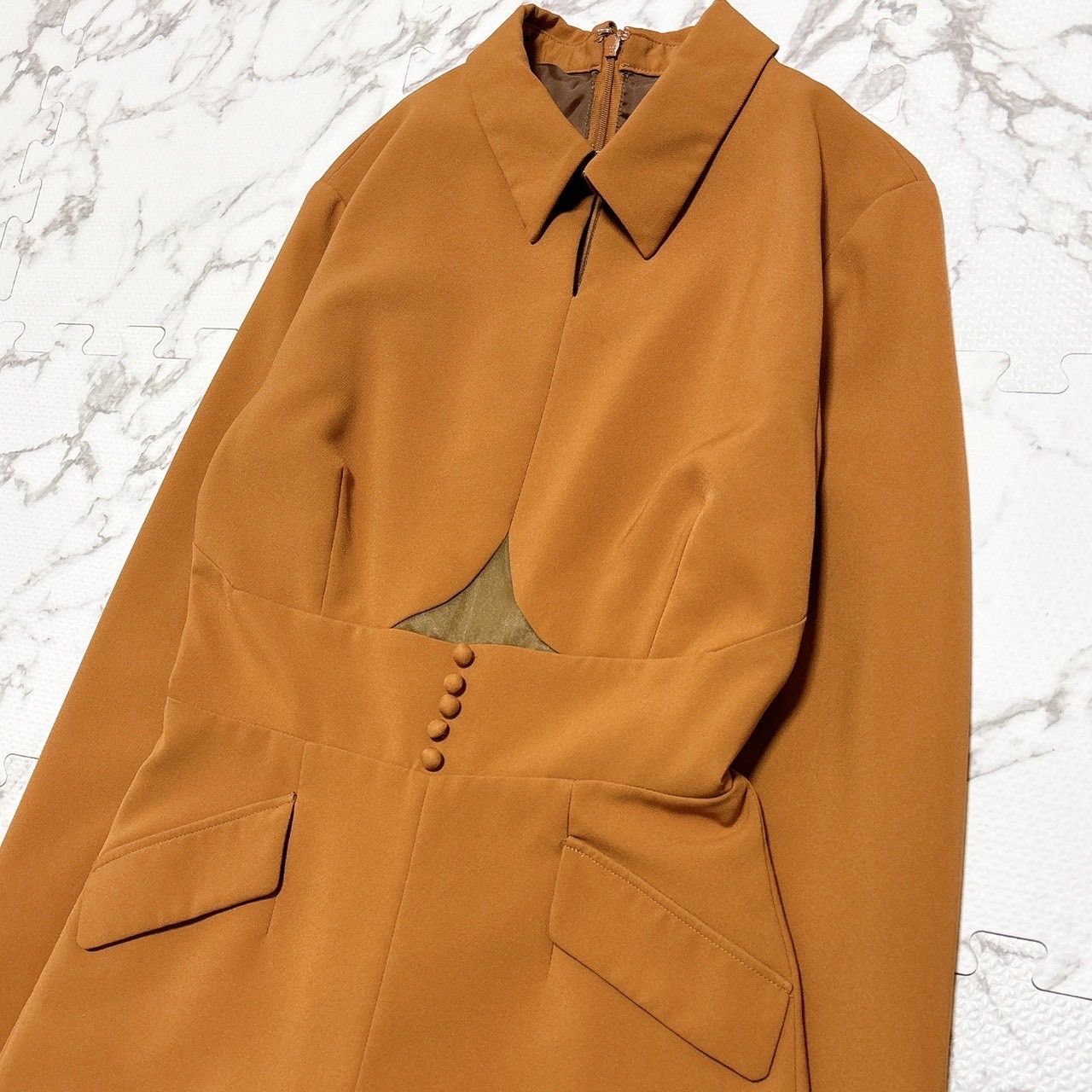 AMERI UNDRESSED UND BAL COLLAR FRONT OPEN JUMPSUIT オールインワン