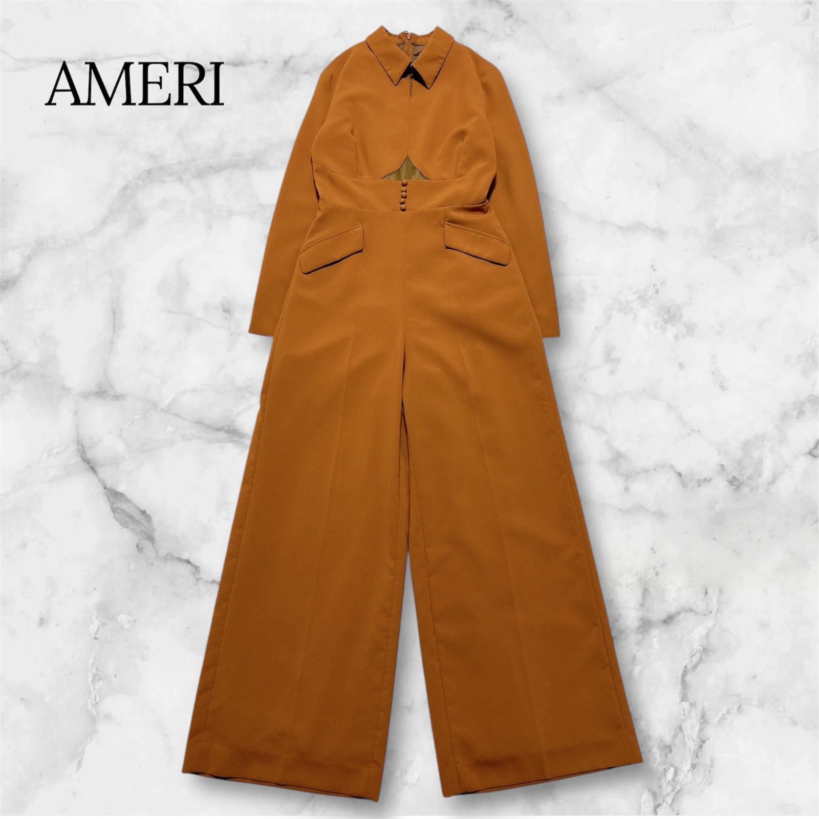 AMERI UNDRESSED UND BAL COLLAR FRONT OPEN JUMPSUIT オールインワン