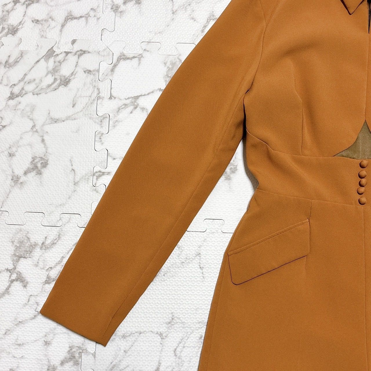 AMERI UNDRESSED UND BAL COLLAR FRONT OPEN JUMPSUIT オールインワン