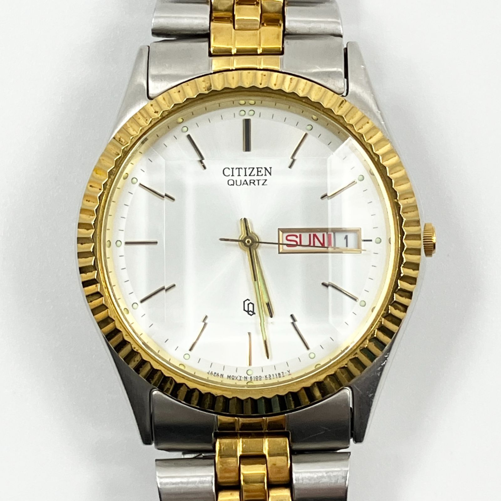 シチズン CITIZEN 腕時計 クォーツ デイデイト 6100-K09311 コンビ 