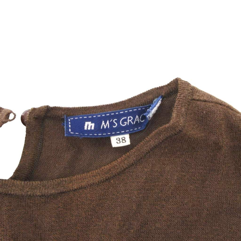 エムズグレイシー M'S GRACY ドッキングワンピース 半袖 ひざ丈 花柄