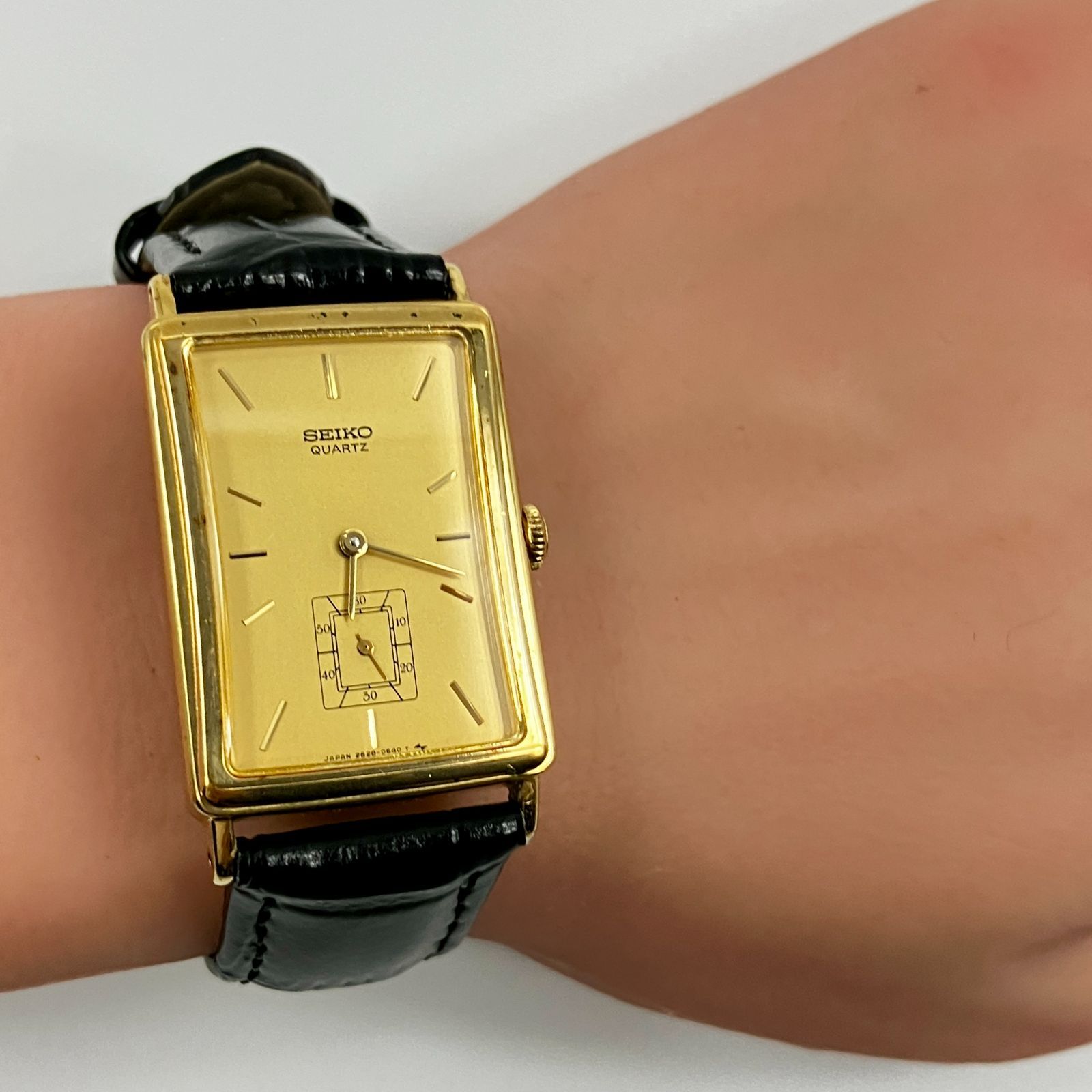 中古】SEIKO セイコー 2628-5110 スモールセコンド スクエア ゴールド