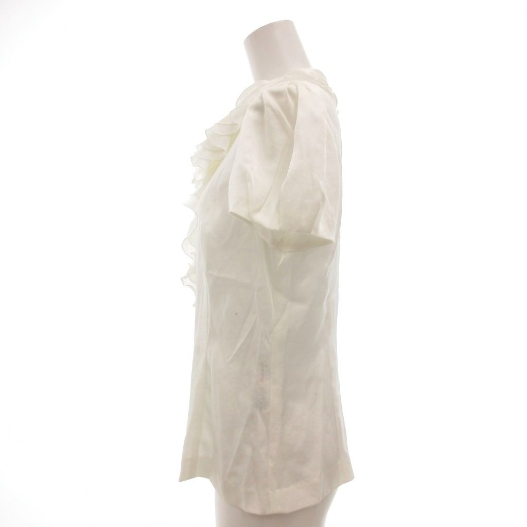 エムズグレイシー M'S GRACY ブラウス 40 白 ホワイト フリルネック